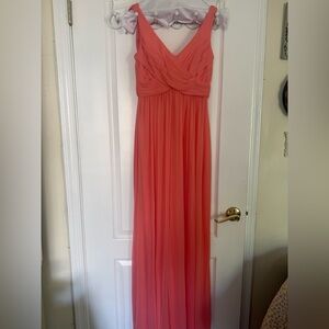 Beautiful David’s bridal coral maxi dress